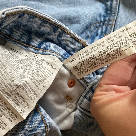 Zara Denim Cotton Jean Shorts Light Wash Boy Long Length Size 4 - Picture 5 of 11